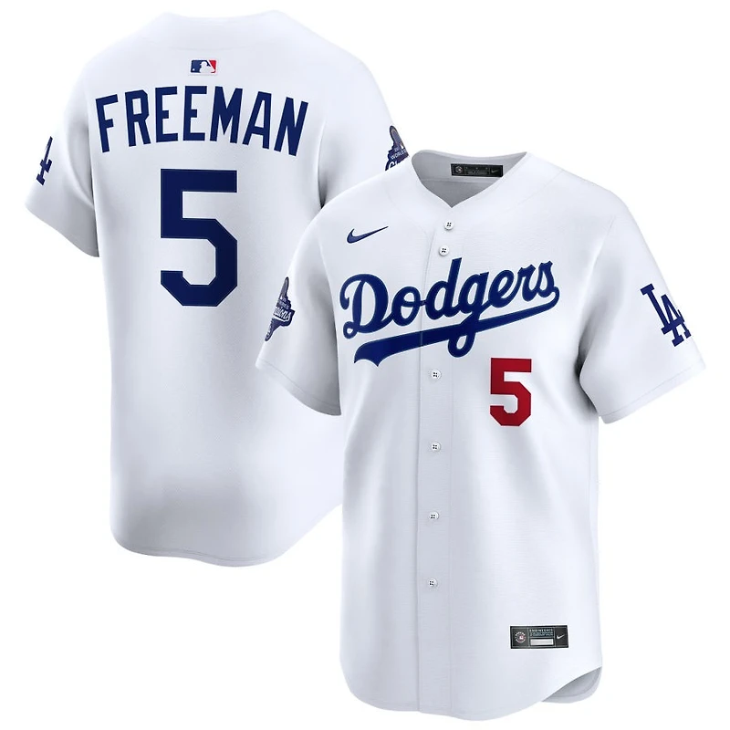 Freddie Freeman Men's Nike  White Los Angeles Dodgers 2025 World Series Champions Home Custom Limited Jersey
