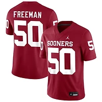 Seth Freeman Men's Jordan Brand Crimson Oklahoma Sooners NIL Pick-A-Player Football Replica Jersey