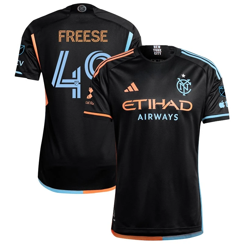 Matt Freese Men's adidas Black New York City FC 2024 24/7 Kit Authentic Custom Jersey