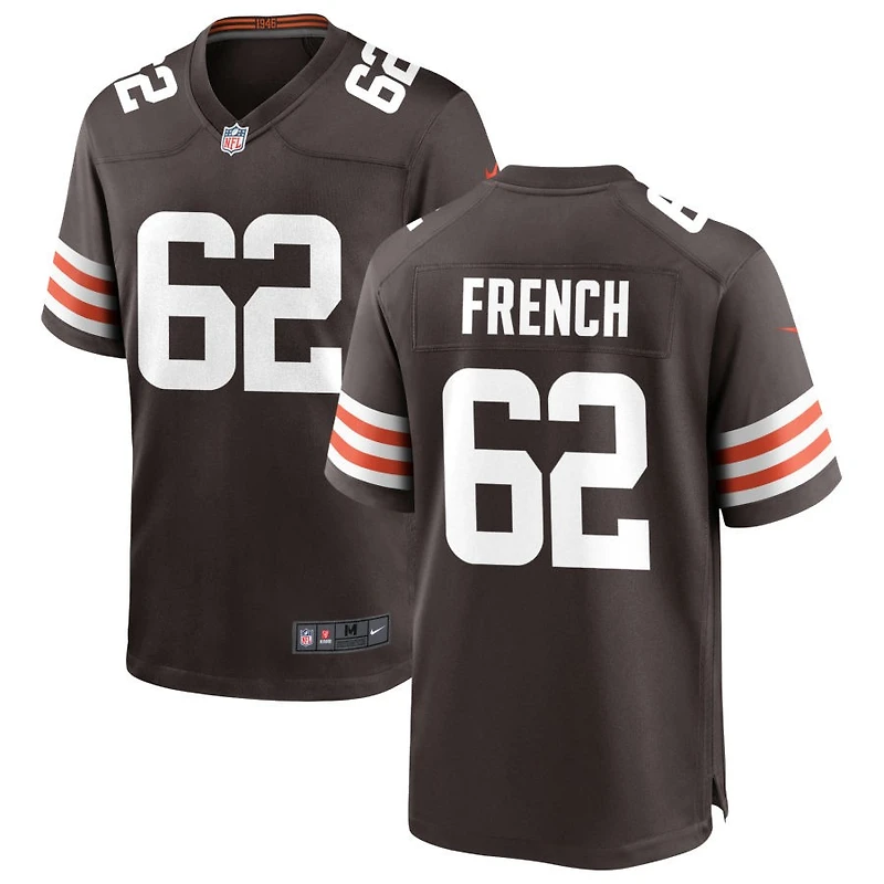 Wesley French Men's Nike Cleveland Browns Brown Custom Game Jersey