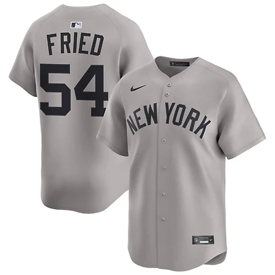 Max Fried Men's Nike Gray New York Yankees Away Limited Custom Jersey