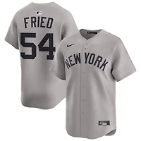 Max Fried Men's Nike Gray New York Yankees Away Limited Custom Jersey