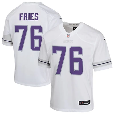 Will Fries Youth Nike White Minnesota Vikings Alternate Custom Game Jersey