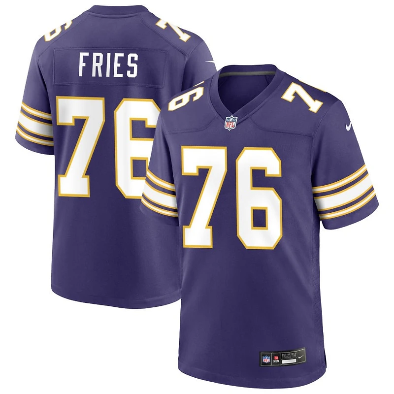 Will Fries Men's Nike Purple Minnesota Vikings Classic Custom Game Jersey