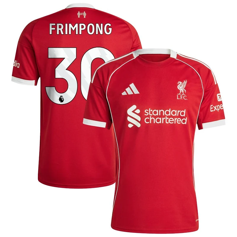 Jeremie Frimpong Men's adidas  Red Liverpool 2025/26 Home Custom Replica Jersey