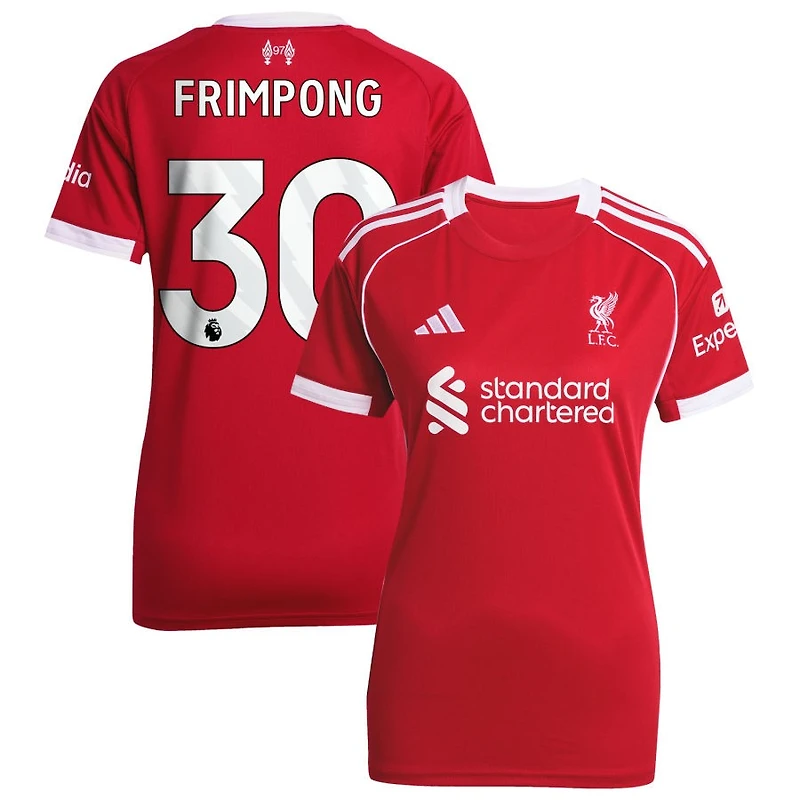 Jeremie Frimpong Women's adidas  Red Liverpool 2025/26 Home Custom Replica Jersey