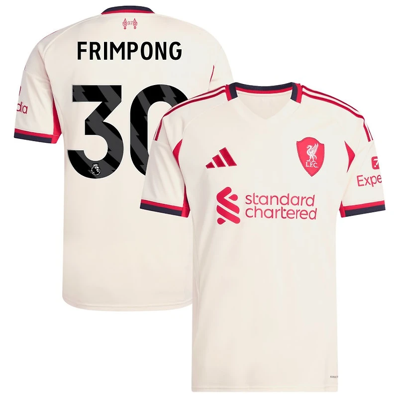 Jeremie Frimpong Men's adidas White Liverpool 2025/26 Away Replica Custom Jersey