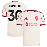 Jeremie Frimpong Men's adidas  White Liverpool 2025/26 Away Replica Custom Jersey