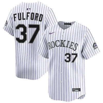 Braxton Fulford Men's Nike White Colorado Rockies Home Limited Custom Jersey