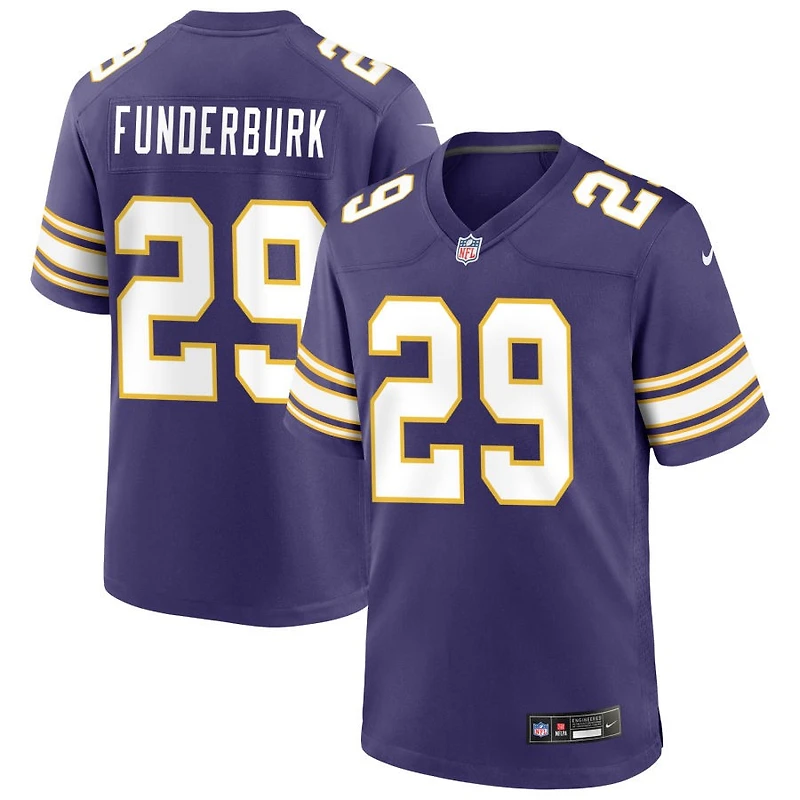 Tyrek Funderburk Men's Nike Purple Minnesota Vikings Classic Custom Game Jersey