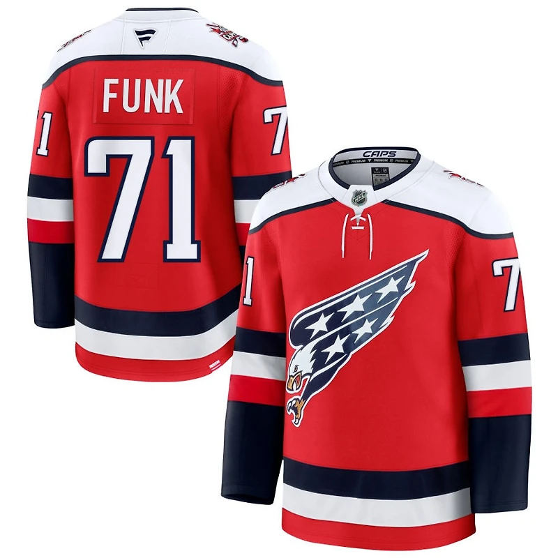 Zac Funk Men's Fanatics  Red Washington Capitals Alternate Premium Custom Jersey