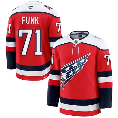 Zac Funk Men's Fanatics  Red Washington Capitals Alternate Premium Custom Jersey