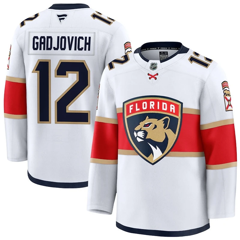 Jonah Gadjovich Men's Fanatics White Florida Panthers Away Premium Custom Jersey