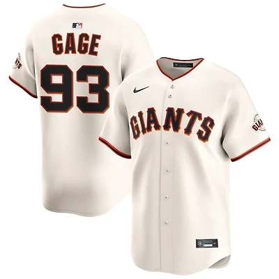Matt Gage Men's Nike Cream San Francisco Giants Home Limited Custom Jersey