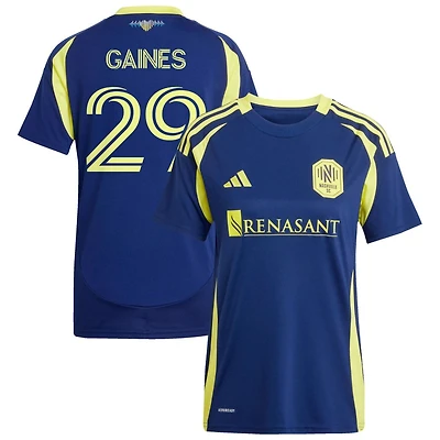 Julian Gaines Women's adidas  Navy Nashville SC 2025 The Heart of Nashville Kit Replica Custom Jersey