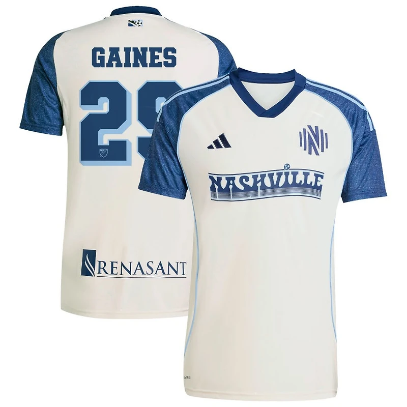 Julian Gaines Men's adidas White Nashville SC 2025 Third Replica Custom Jersey