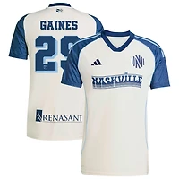 Julian Gaines Men's adidas White Nashville SC 2025 Third Replica Custom Jersey