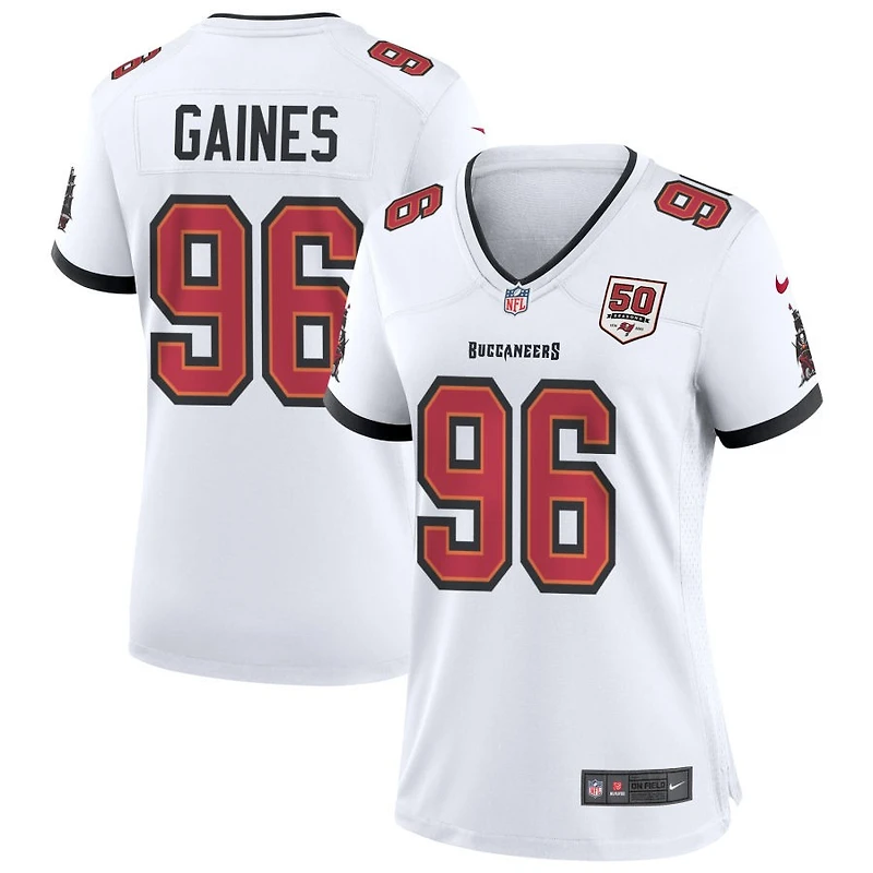 Greg Gaines Women's Nike White Tampa Bay Buccaneers 50th Season Custom Game Jersey