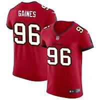 Greg Gaines Men's Nike Red Tampa Bay Buccaneers Vapor Elite Custom Jersey
