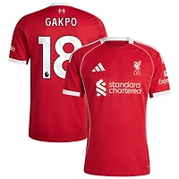 Cody Gakpo Men's adidas  Red Liverpool 2025/26 Home Custom Replica Jersey
