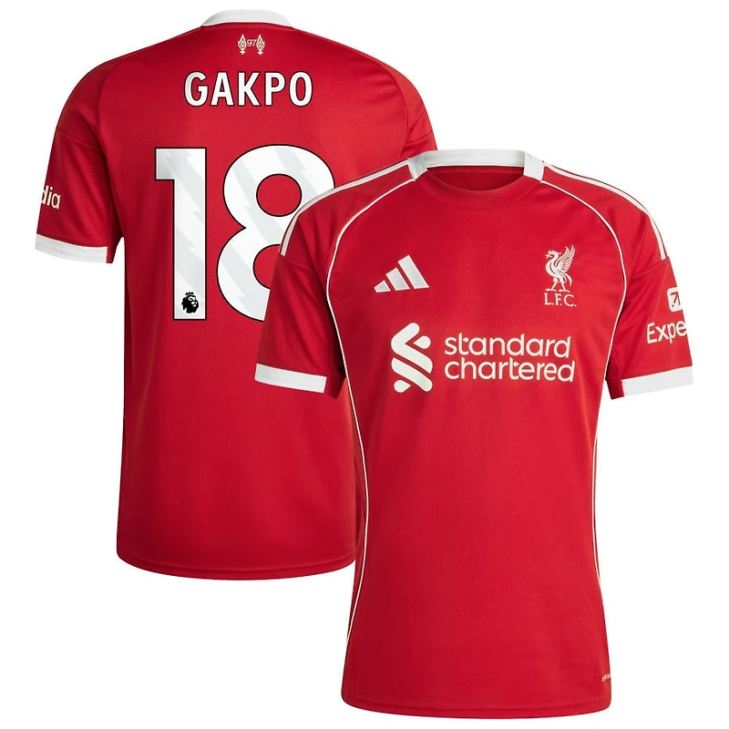 Cody Gakpo Men's adidas Red Liverpool 2025/26 Home Custom Replica Jersey