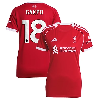Cody Gakpo Women's adidas  Red Liverpool 2025/26 Home Custom Replica Jersey