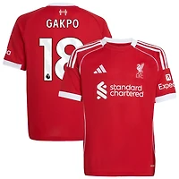 Cody Gakpo Youth adidas  Red Liverpool 2025/26 Home Custom Replica Jersey