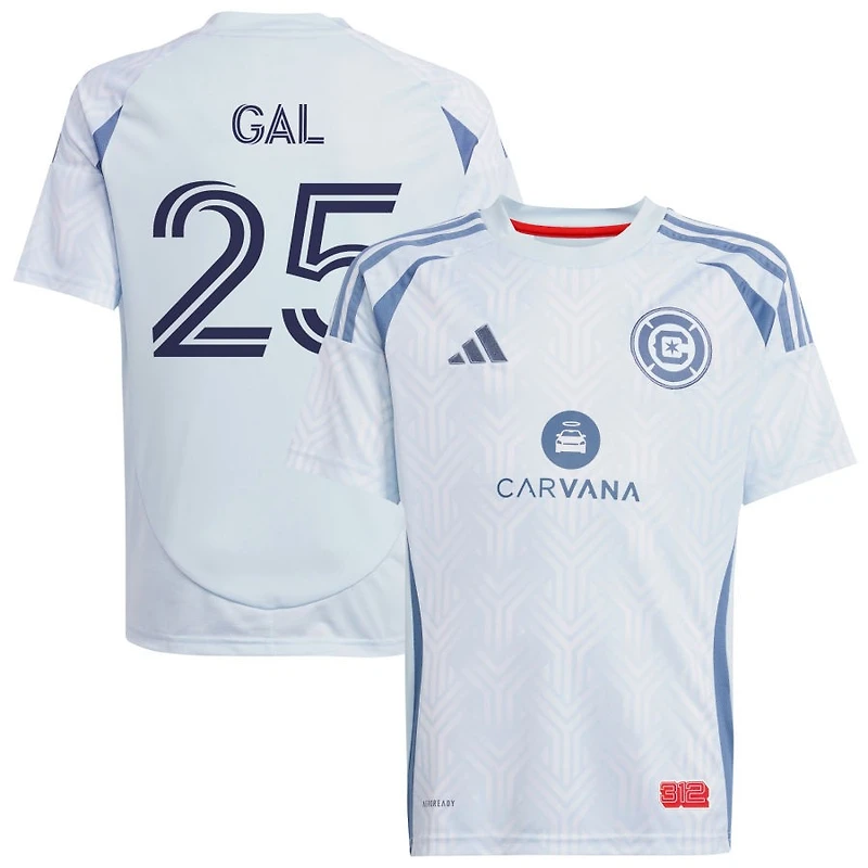 Jeff Gal Youth adidas  Light Blue Chicago Fire 2025 The Municipal Kit Replica Custom Jersey
