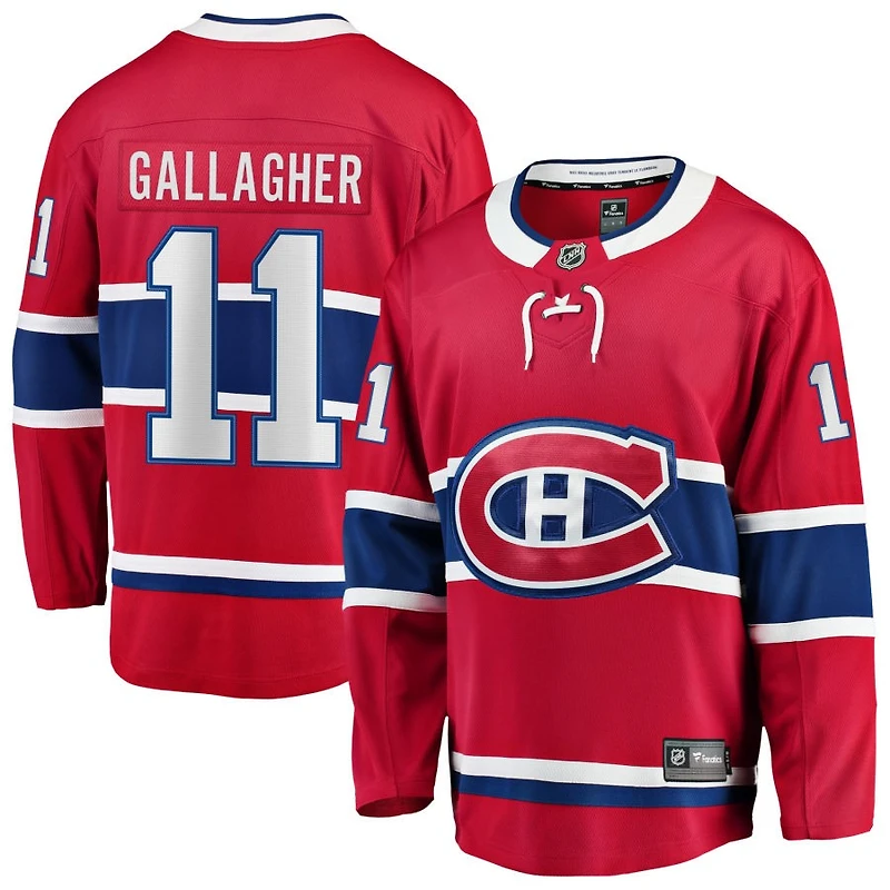 Brendan Gallagher Men's Fanatics Red Montreal Canadiens Home Breakaway Custom Jersey