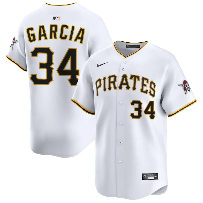 Jhostynxon Garcia Men's Nike White Pittsburgh Pirates Home Limited Custom Jersey