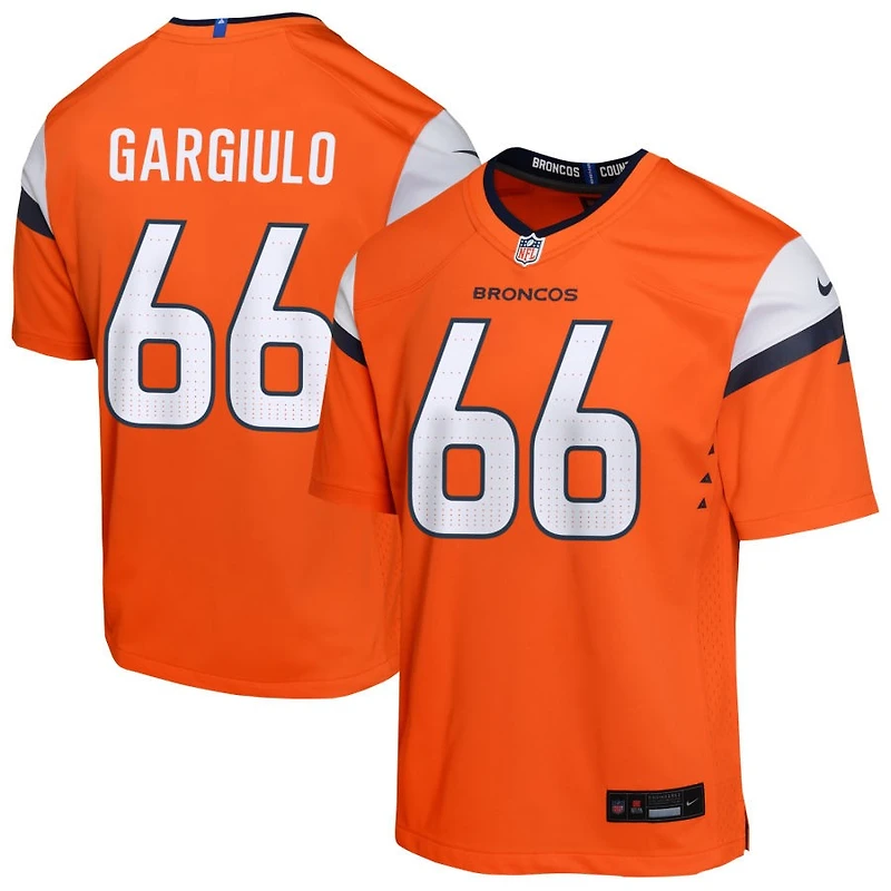 Nick Gargiulo Youth Nike  Orange Denver Broncos Mile High Collection Custom Game Jersey