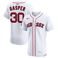 Mickey Gasper Men's Nike White Boston Red Sox Home Elite Sponsor Patch Custom Jersey