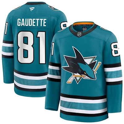 Adam Gaudette Men's Fanatics Teal San Jose Sharks Home Premium Custom Jersey