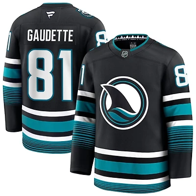 Adam Gaudette Men's Fanatics Black San Jose Sharks Alternate Premium Custom Jersey