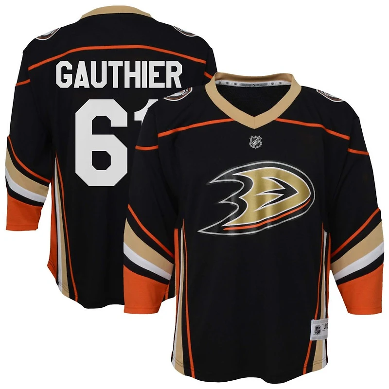 Cutter Gauthier Youth  Black Anaheim Ducks Home Replica Custom Jersey