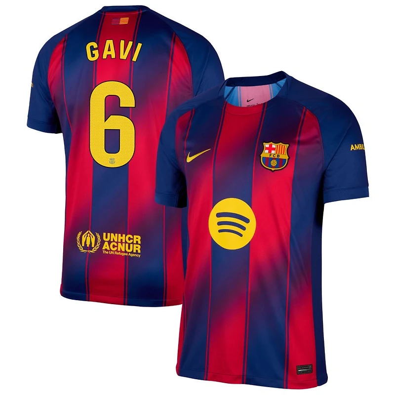 Gavi Gavi Men's Nike  Navy Barcelona 2025/26 Home Replica Custom Jersey