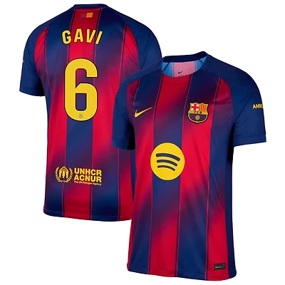 Gavi Gavi Men's Nike  Navy Barcelona 2025/26 Home Replica Custom Jersey