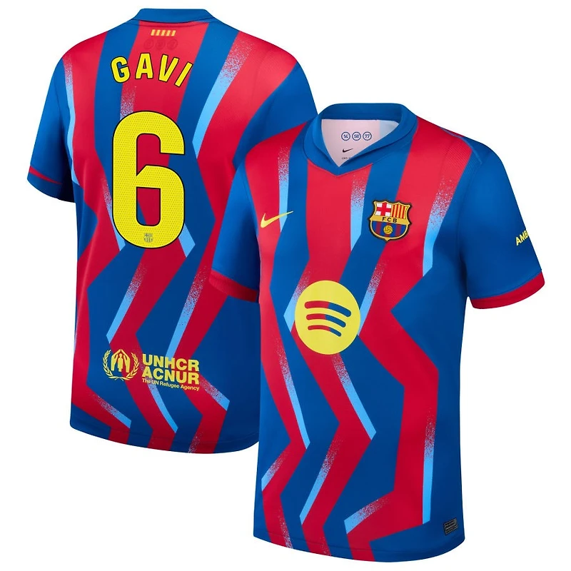 Gavi Gavi Men's Nike Blue Barcelona 2025/26 Fourth Replica Custom Jersey