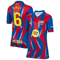Gavi Gavi Youth Nike Blue Barcelona 2025/26 Fourth Replica Custom Jersey