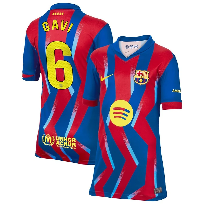Gavi Gavi Youth Nike Blue Barcelona 2025/26 Fourth Replica Custom Jersey
