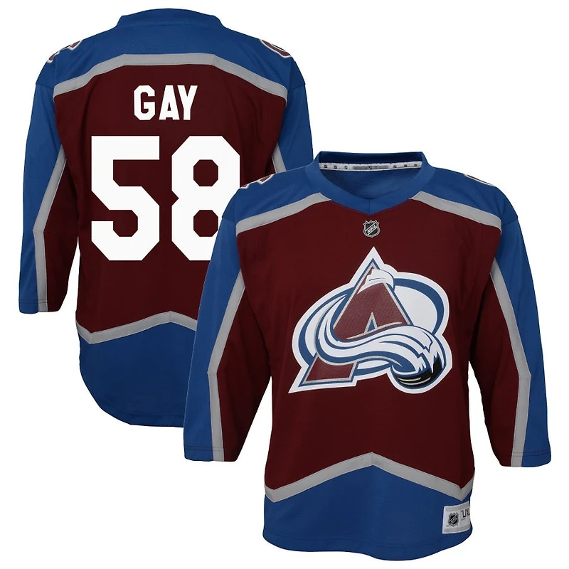 Cooper Gay Youth Burgundy Colorado Avalanche Home Custom Replica Jersey