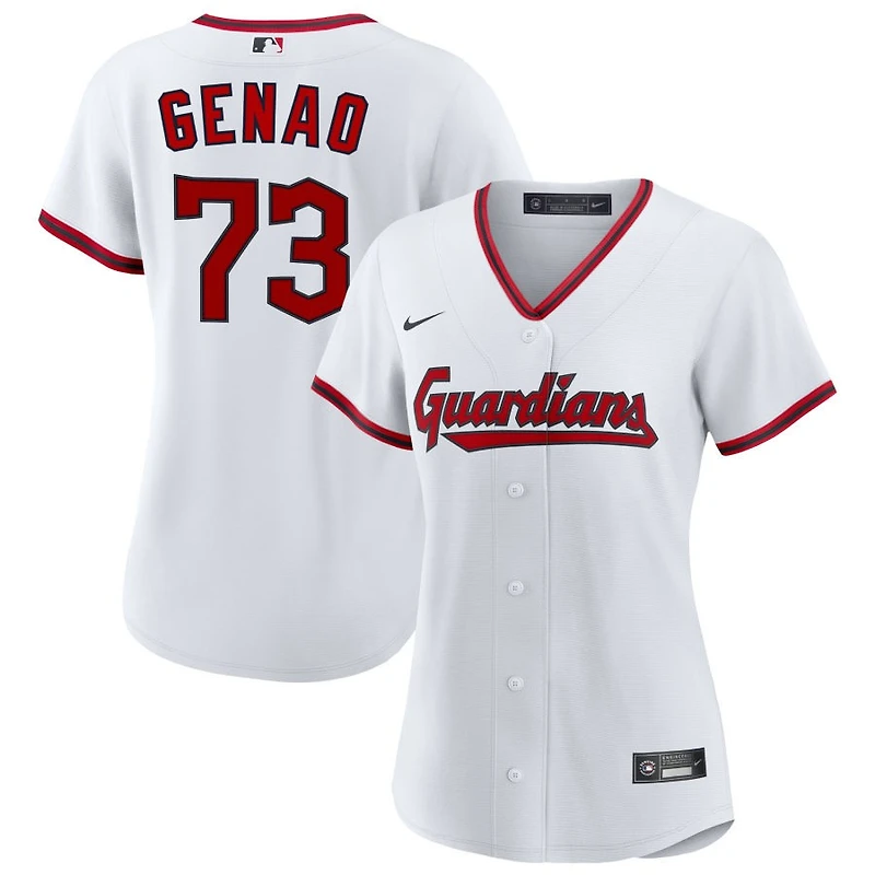 Angel Genao Women's Nike  White Cleveland Guardians Home Custom Replica 2.0 Jersey
