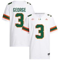 Jacolby George Men's adidas  White Miami Hurricanes NIL Pick-A-Player White Premier Football Jersey