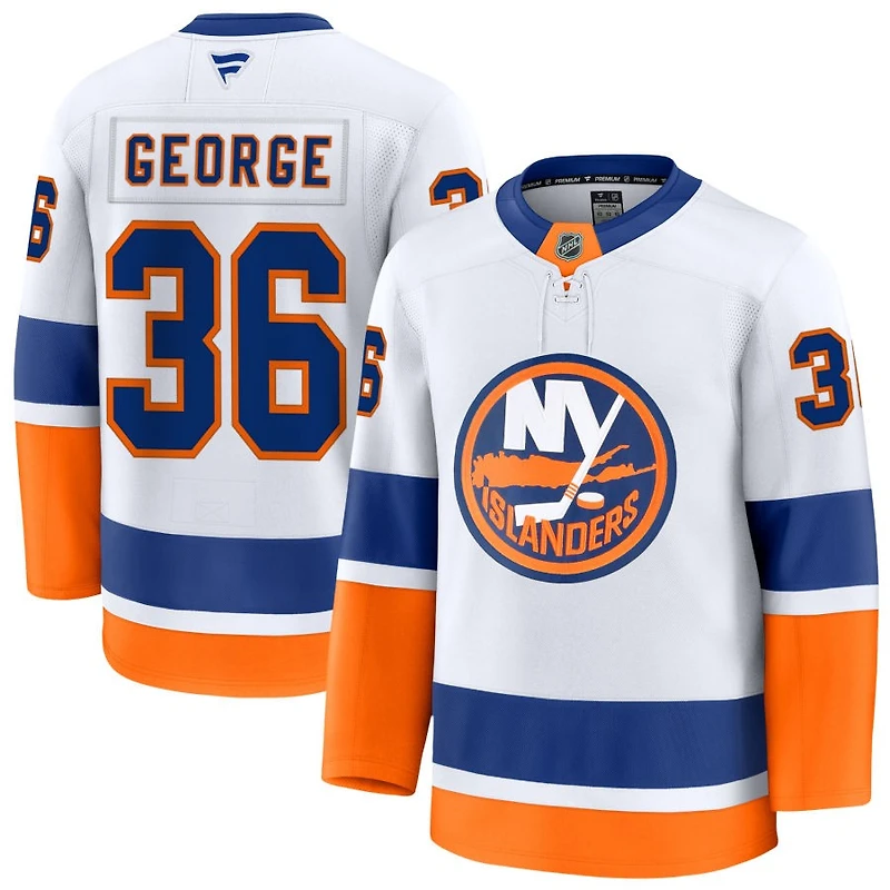 Isaiah George Men's Fanatics White New York Islanders Away Premium Custom Jersey