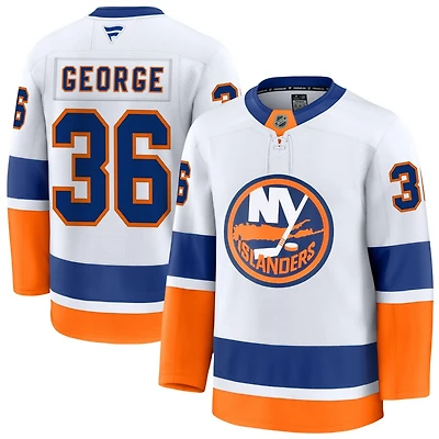 Isaiah George Men's Fanatics White New York Islanders Away Premium Custom Jersey