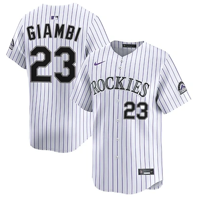 Jason Giambi Men's Nike White Colorado Rockies Home Limited Pick-A-Player Retired Roster Jersey