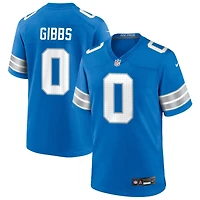 Jahmyr Gibbs Men's Nike  Blue Detroit Lions Custom Game Jersey