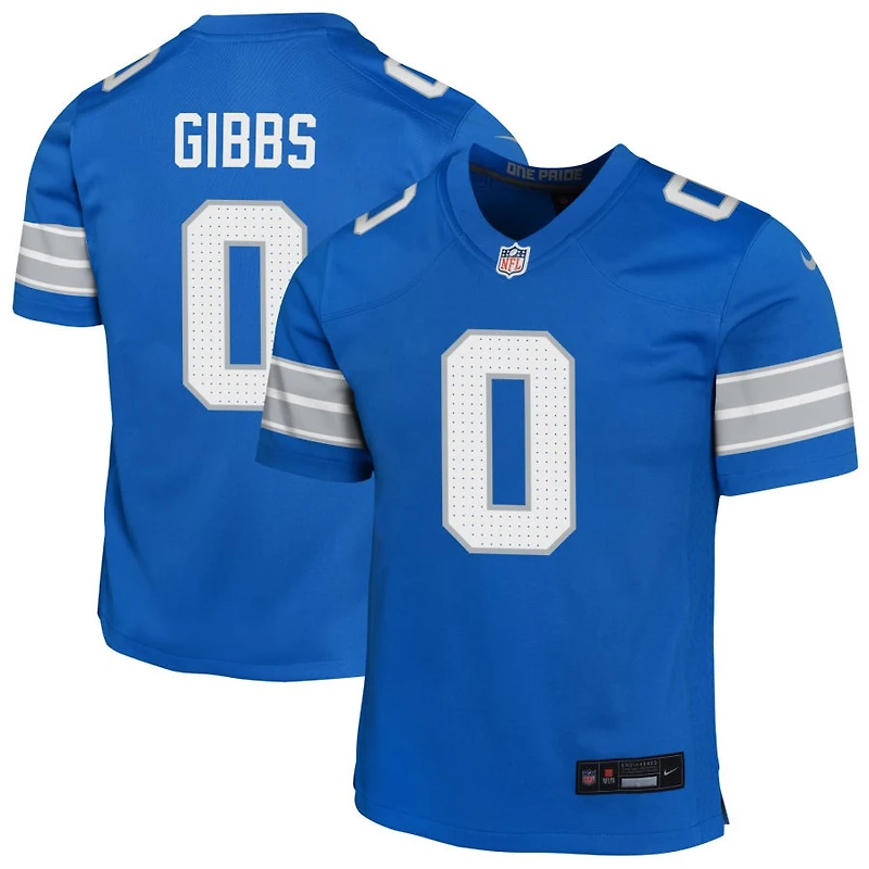Jahmyr Gibbs Youth Nike Blue Detroit Lions Custom Game Jersey