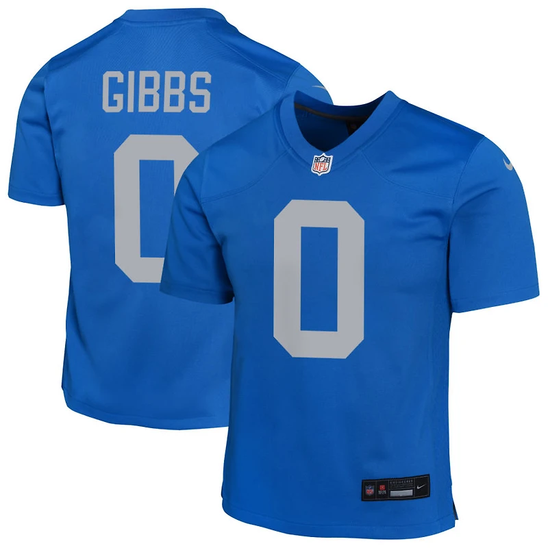 Jahmyr Gibbs Youth Nike Blue Detroit Lions Alternate Custom Game Jersey