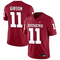 JaVonnie Gibson Men's Jordan Brand Crimson Oklahoma Sooners NIL Pick-A-Player Football Replica Jersey